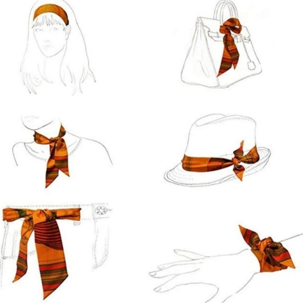 Classic Pattern II Twilly Scarf - Picture 7 of 9